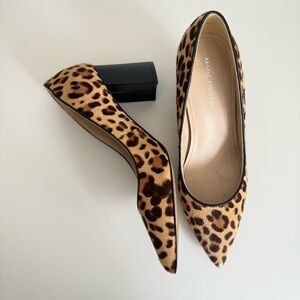 Marc Fisher Calf Hair Leopard Block Heel Pumps Size 7